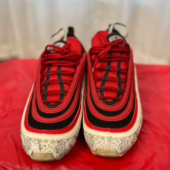 Nike Air Max 97 Jayson Tatum The Deuce Red Black White Mens Sz 10 - Picture 5 of 6